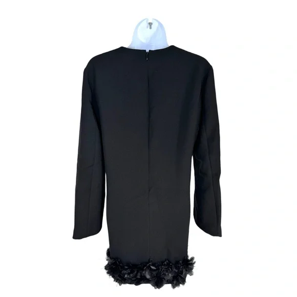 Tuckernuck Dalia Dress Black Organza & Feather Trim A-Line Size M NWT - Picture 7 of 9